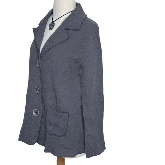 Focus Casual Life M gray‎ preshrunken textured  boho jacket - Picture 4 of 8